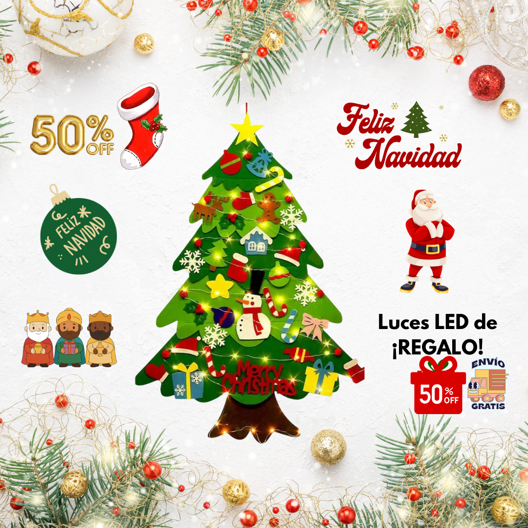 Árbol Navidad + Luces de 3m de ¡REGALO!🎁